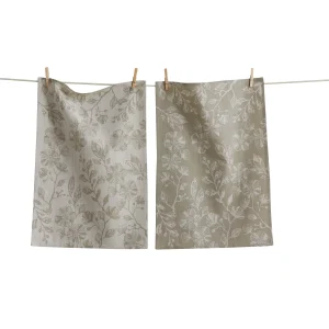 Canyon Print Floral Dishtowel. Set Of 2