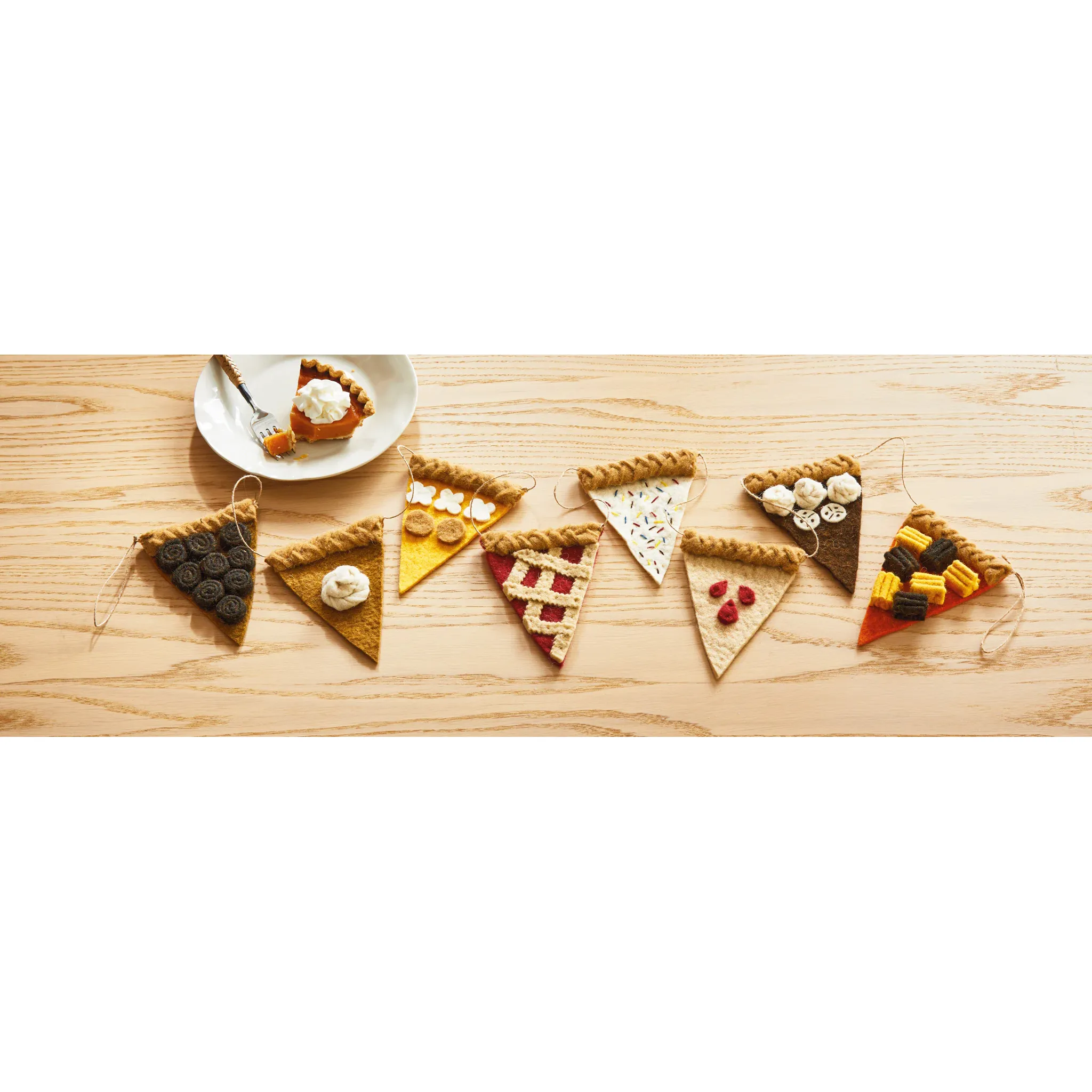 Pie Slices Wool Felt Garland - Image 2