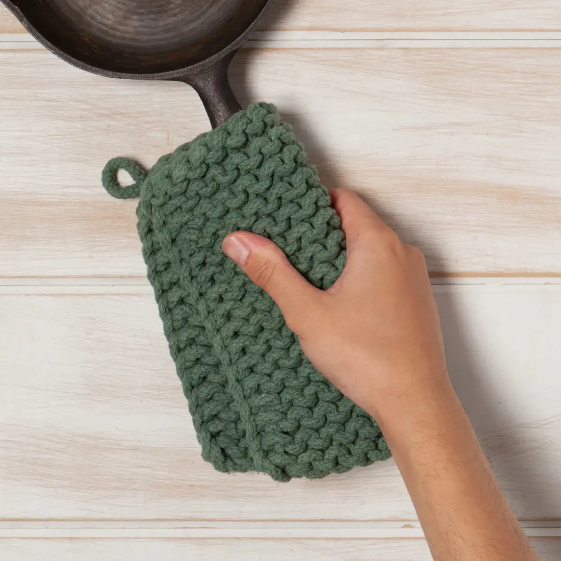 Jade Green Knit Potholder - Image 4
