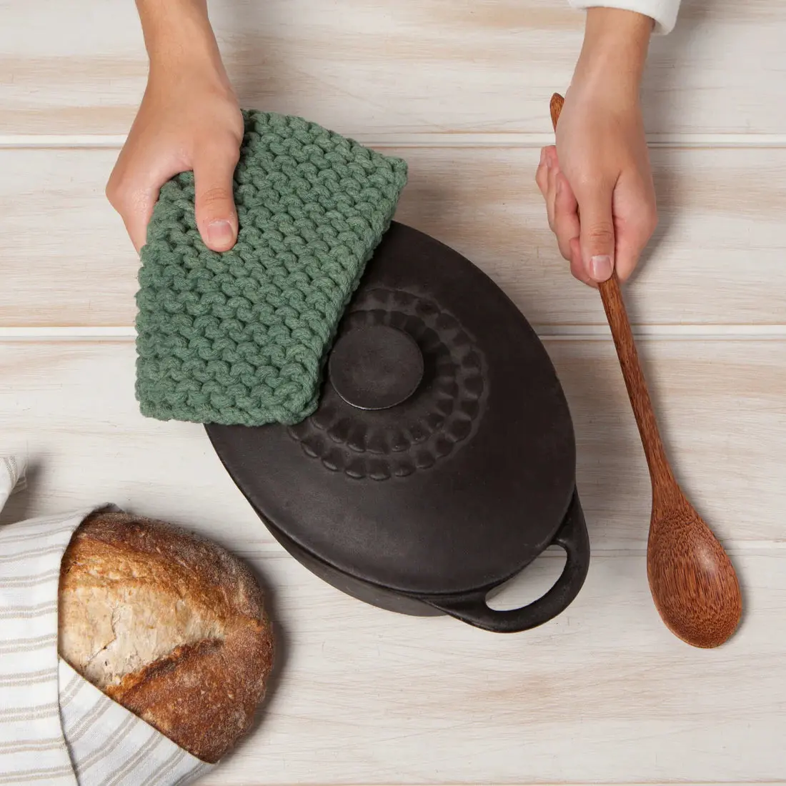 Jade Green Knit Potholder - Image 5
