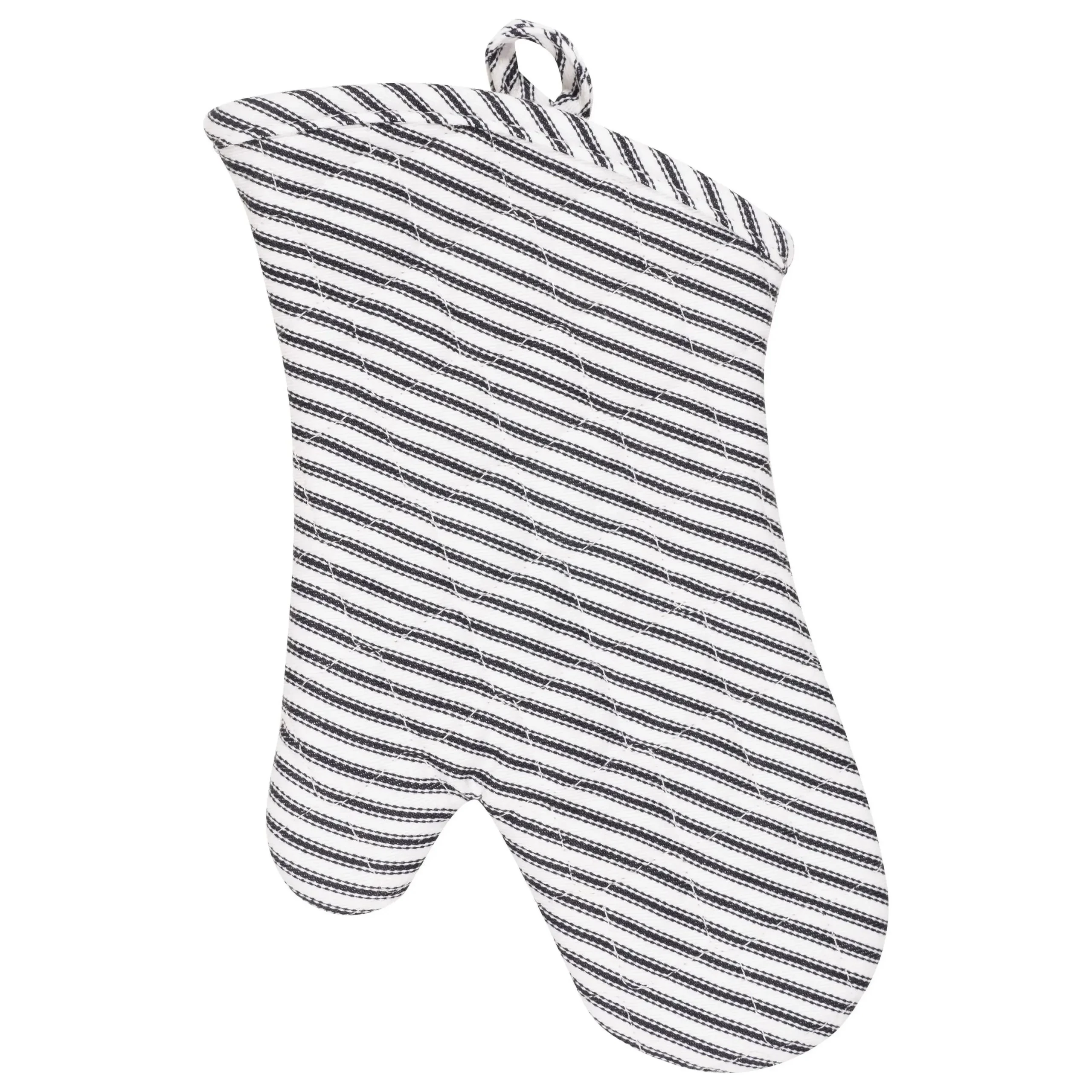 KAF Home Metro Stripe Terry Lined Oven Mitt: Cherry - Image 2