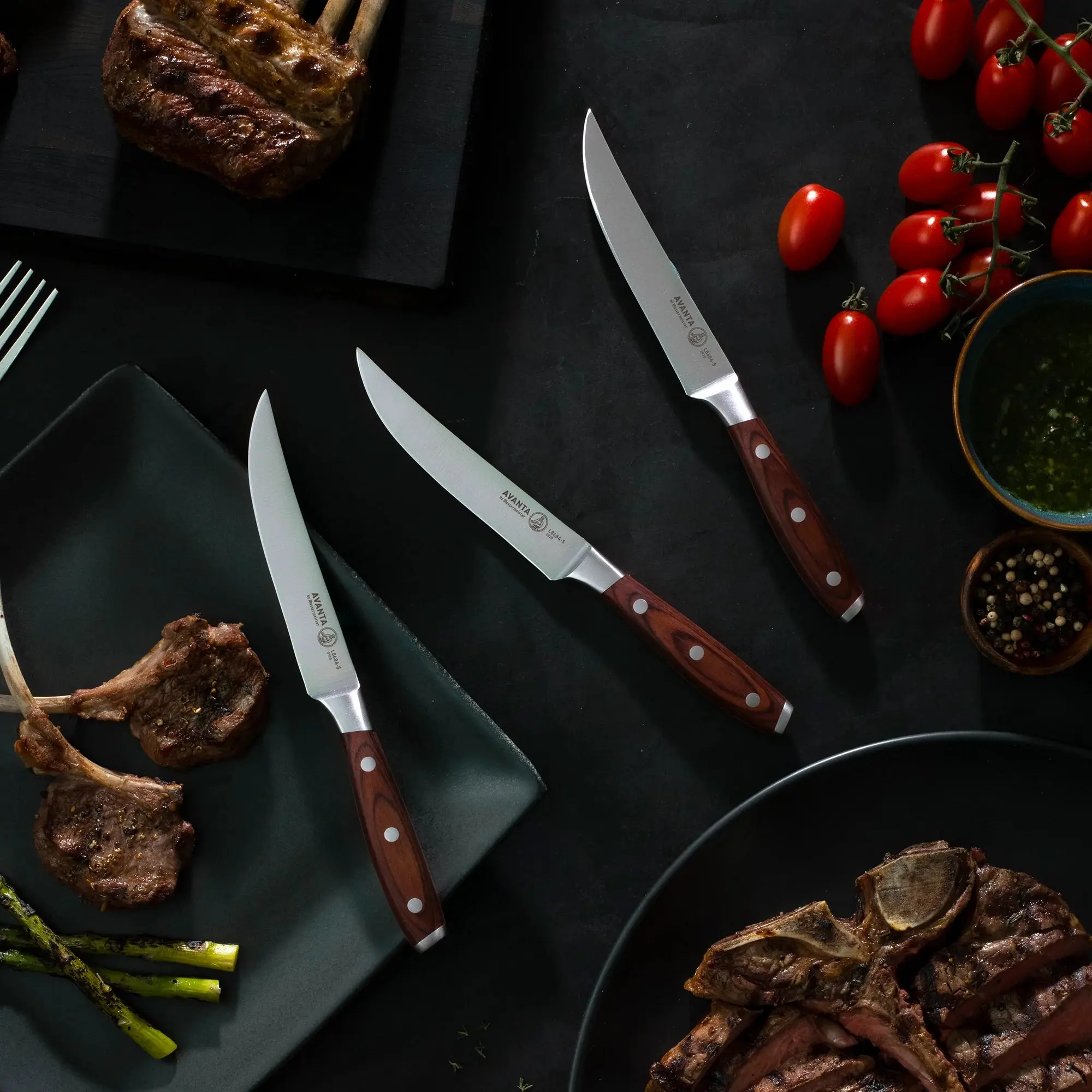 Avanta 4 Piece Pakkawood Steak Knife Set - Image 6