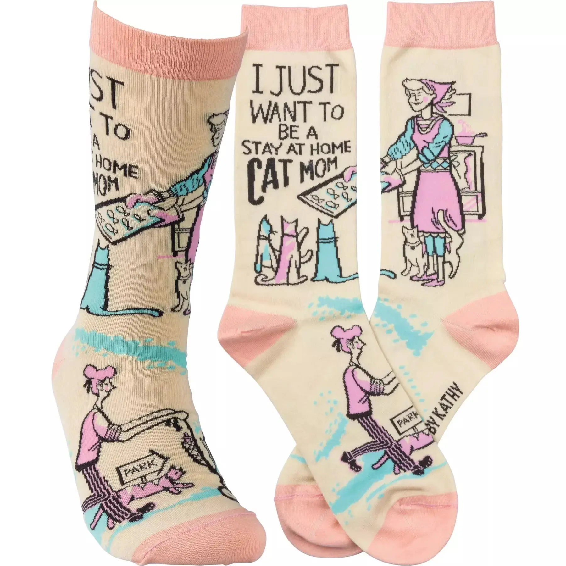 Primitives By Kathy -Stay At Home Cat Mom Socks