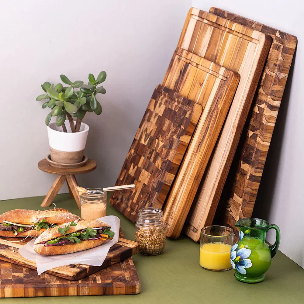 Proteak End Grain Reversible Board 14 x 10 x 1 - Image 2