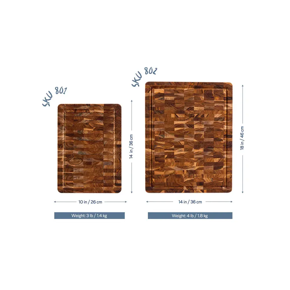 Proteak End Grain Reversible Board 14 x 10 x 1 - Image 5