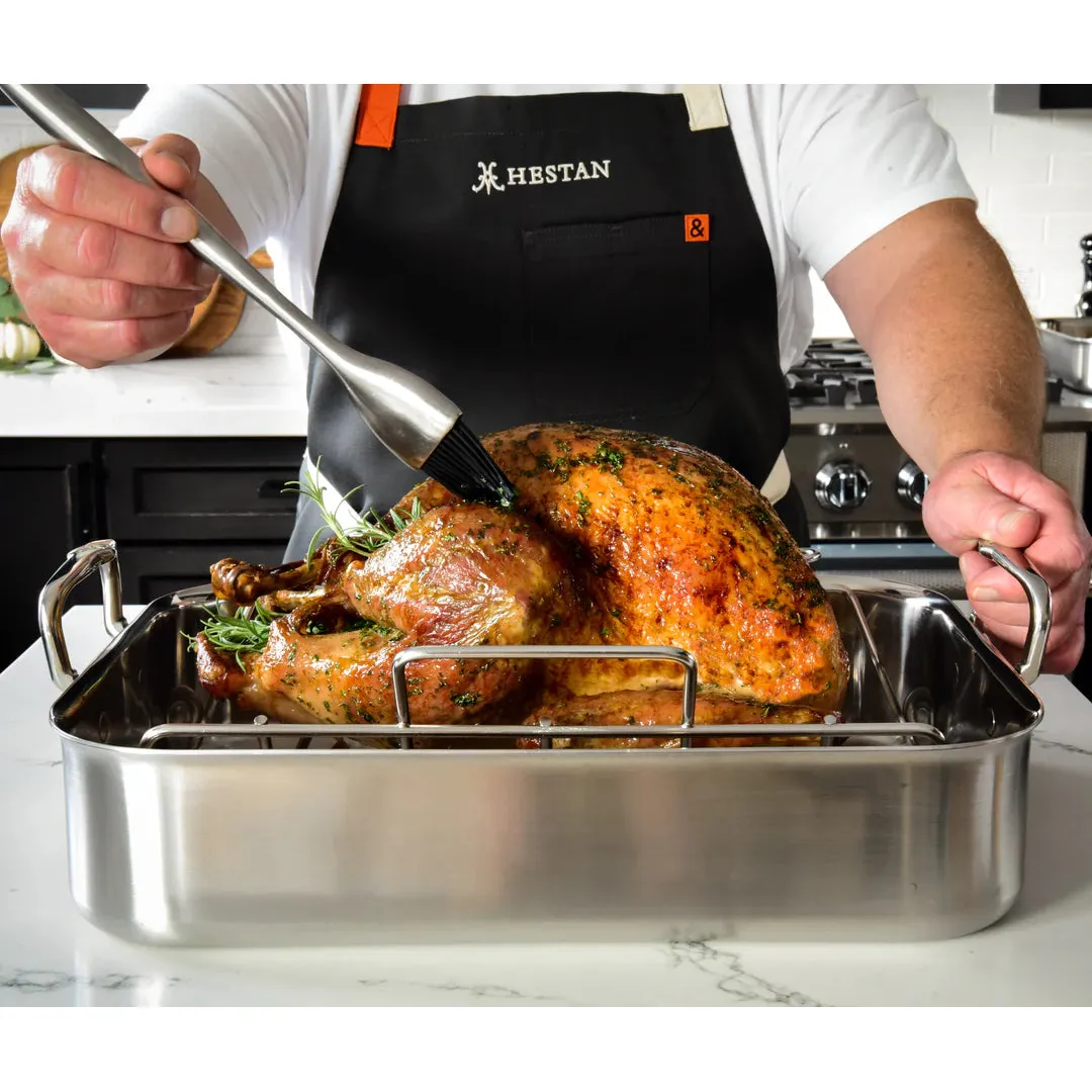 Hestan Provisions 14.5-inch Classic Clad Roaster with Rack - Image 6