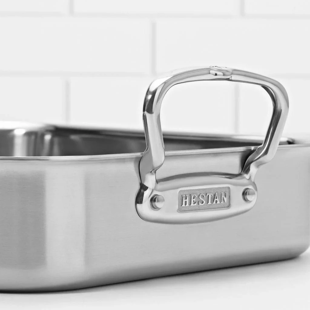 Hestan Provisions 14.5-inch Classic Clad Roaster with Rack - Image 5