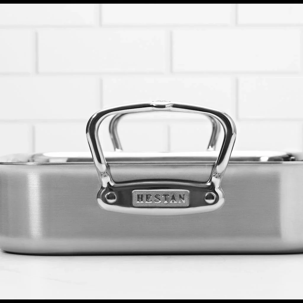 Hestan Provisions 14.5-inch Classic Clad Roaster with Rack - Image 3