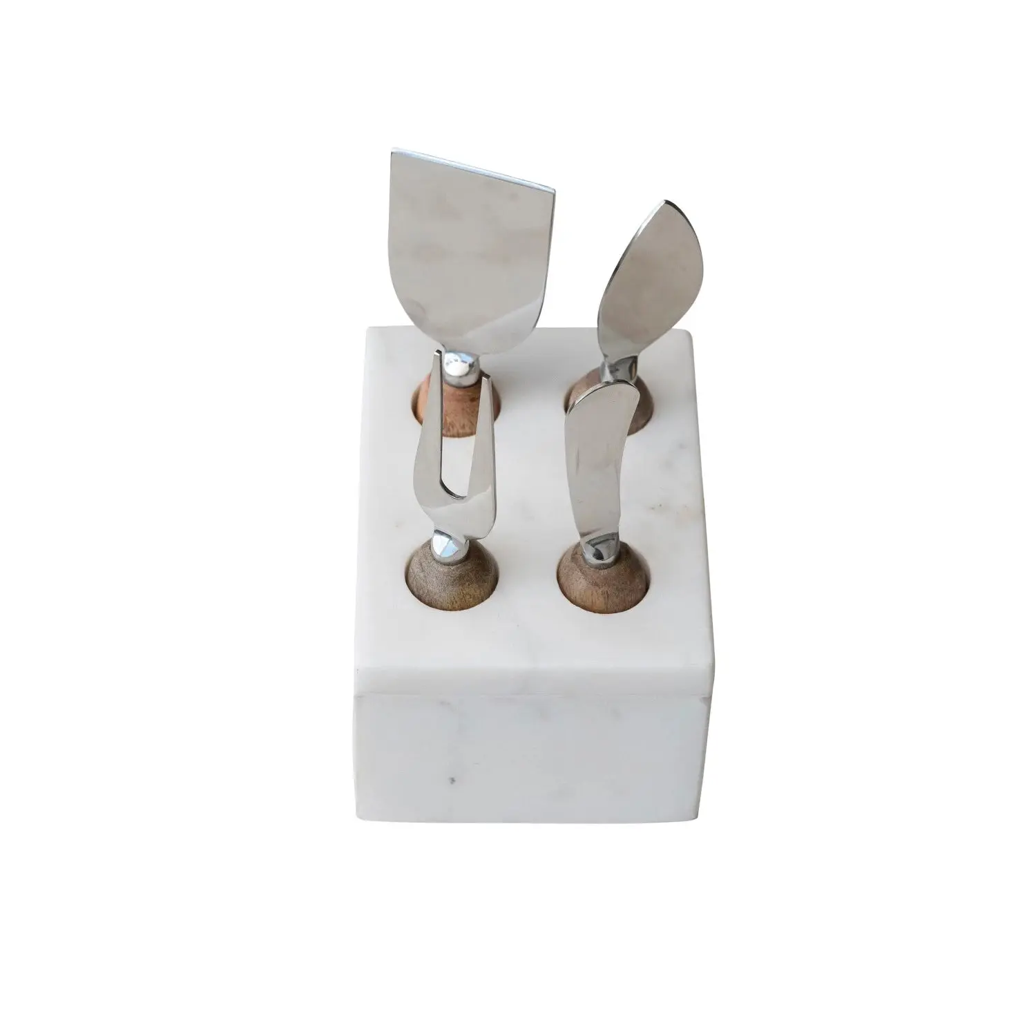 Stainless Steel Cheese Server with Marble Base - Image 2