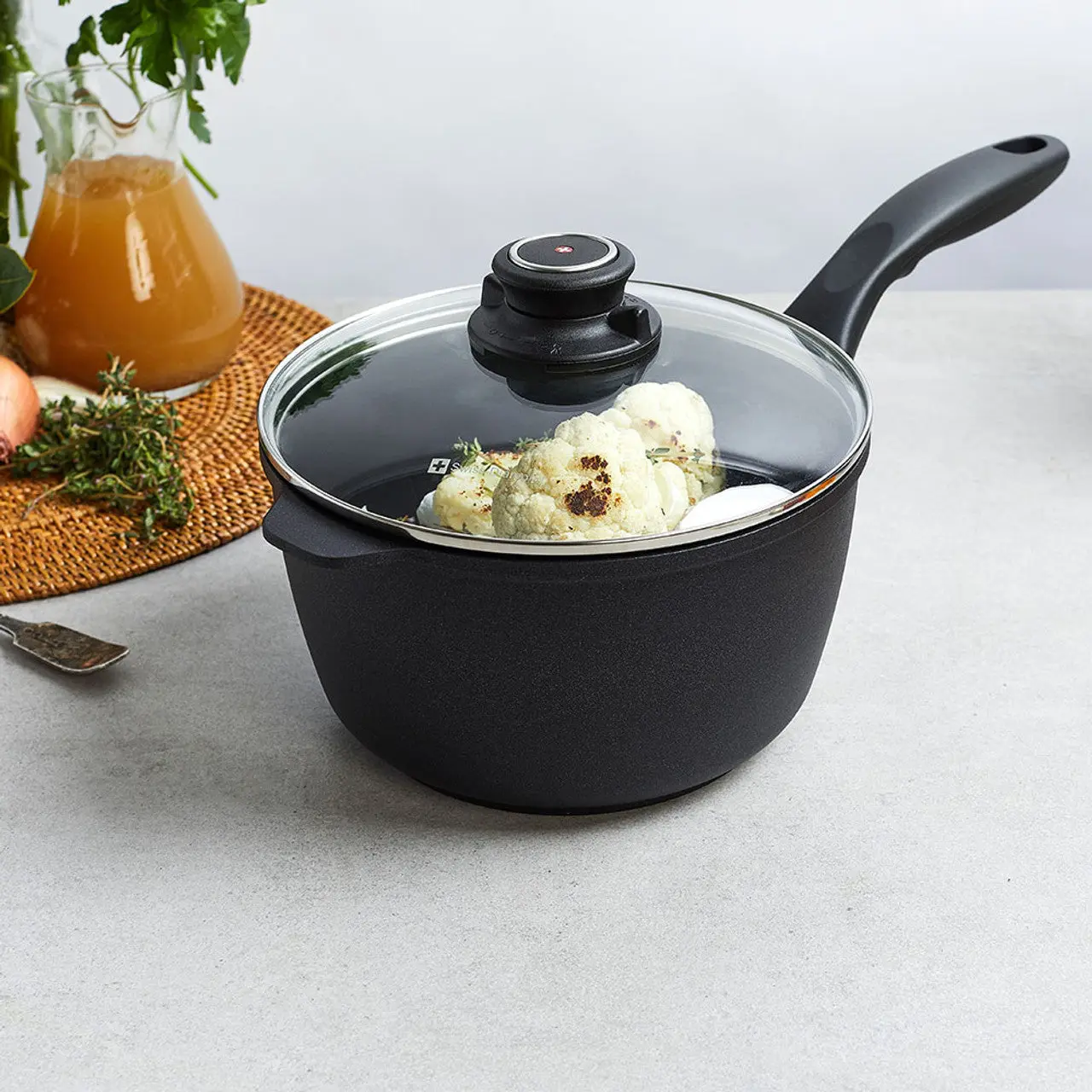 Swiss Diamond XD 2.2 qt Nonstick Saucepan with Glass Lid - Image 3