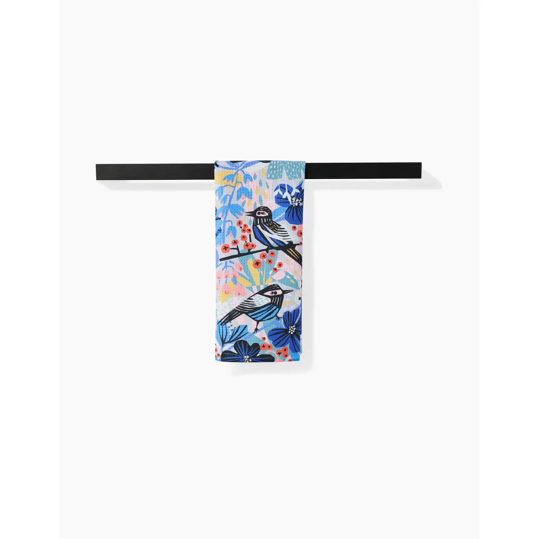 Birds and Berries Geometry Kitchen Tea Towel - Image 2