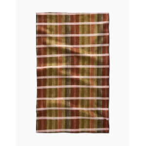 Fall Harvest Stripes Geometry Tea Towel