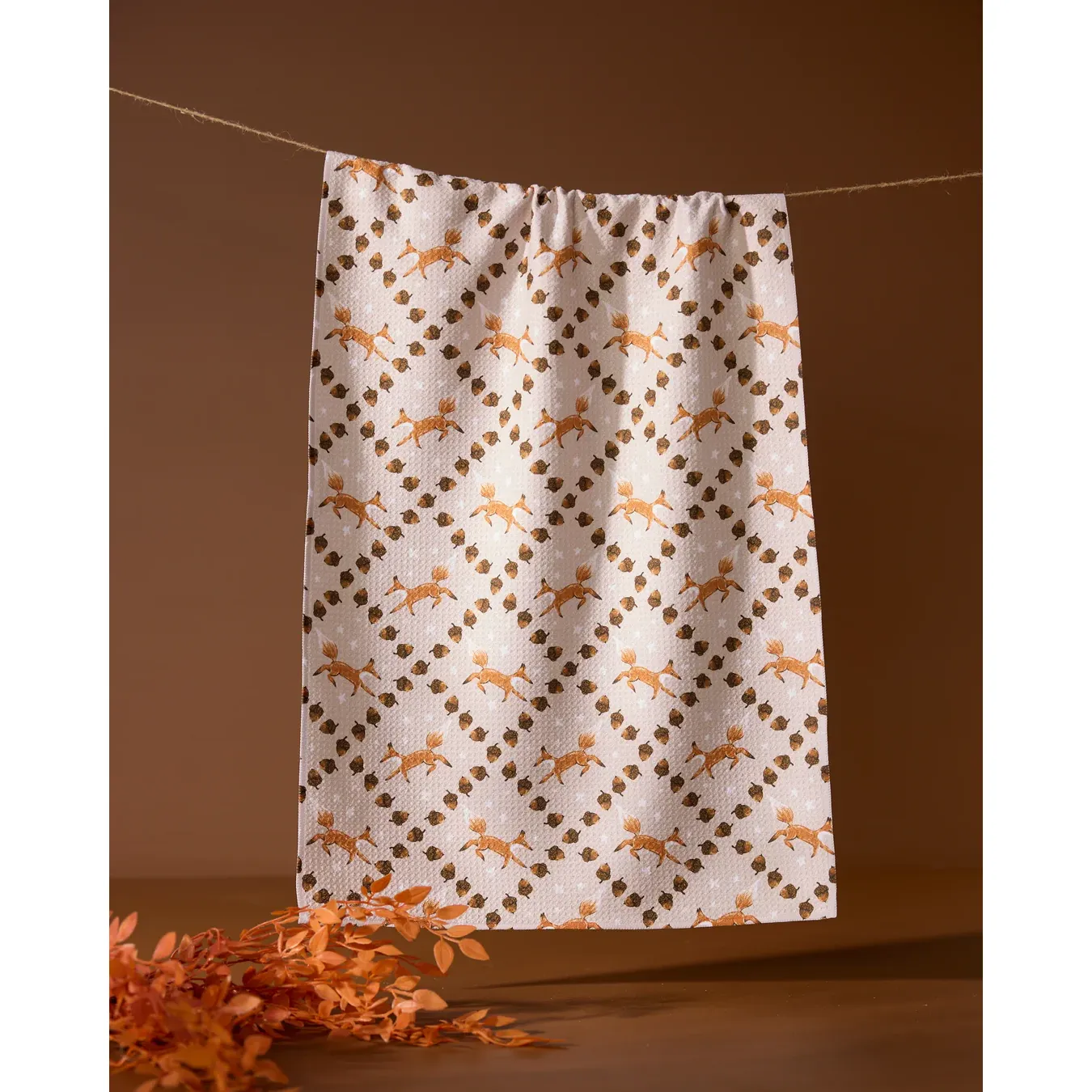 Foxes and Twinkles Geometry Tea Towel