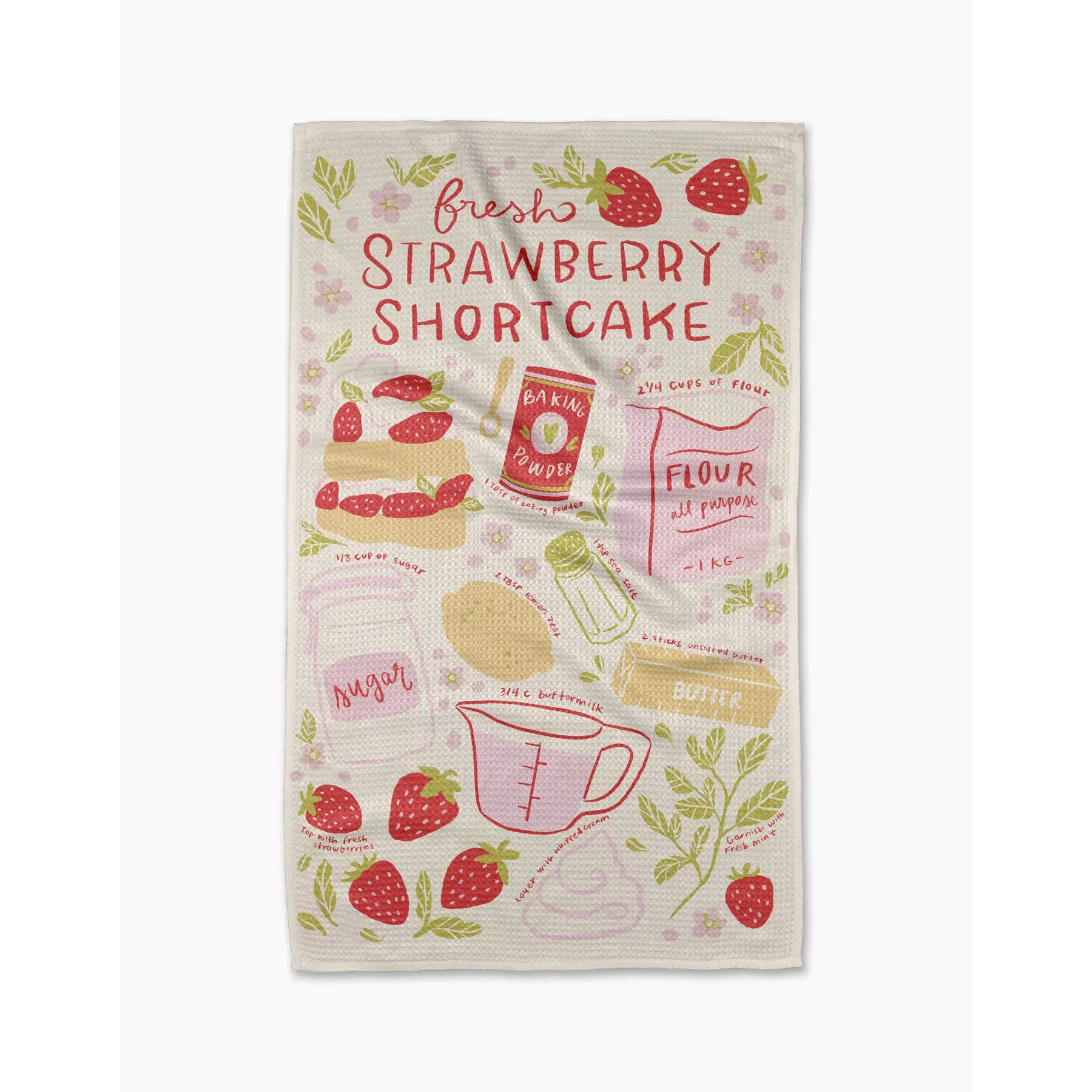 Fresh Shortcake Geometry Kitchen Tea Towel