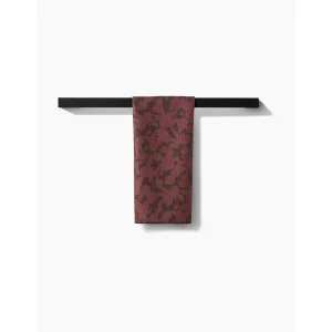 Wild Wood Maroon Geometry Tea Towel