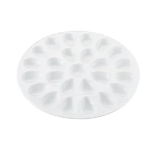 White Porcelain Deviled Egg Dish. 13.25in
