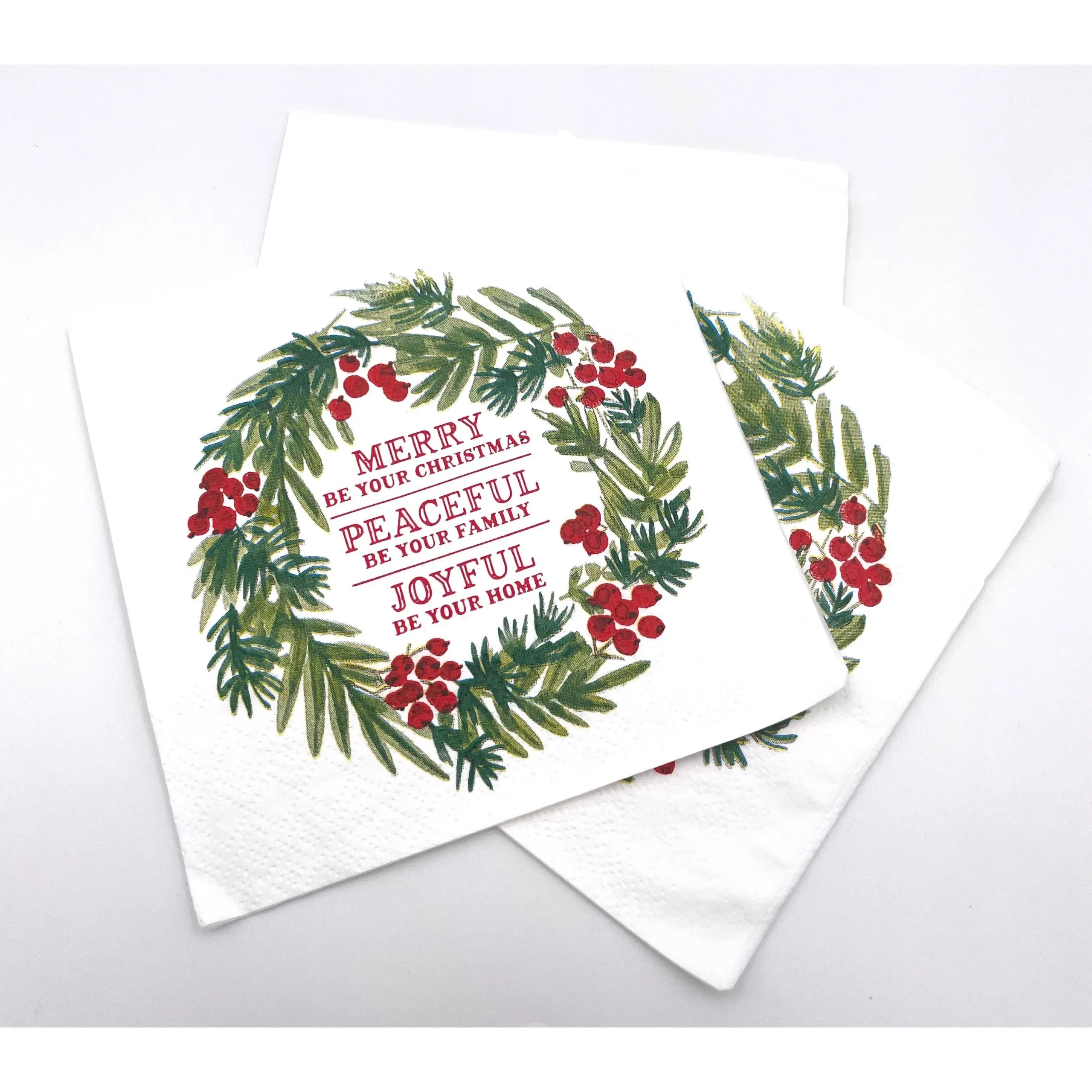 Merry Peaceful Joyful Christmas Cocktail Napkins - 20ct - Image 2