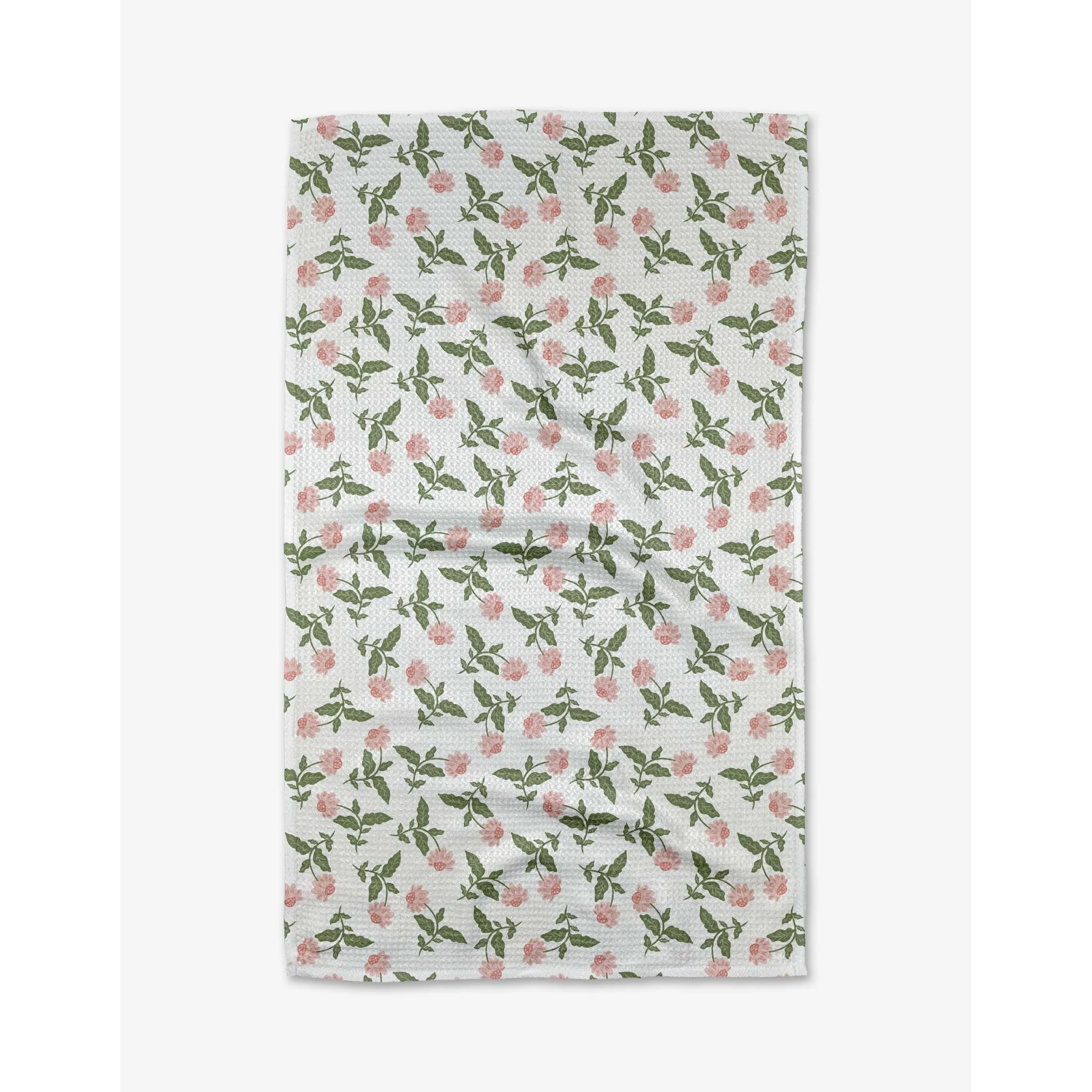 Wildflower Vine Blush Geometry Tea Towel