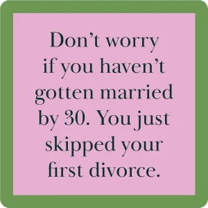 First Divorce Coaster | Funny Party Gift | Home Bar Decor