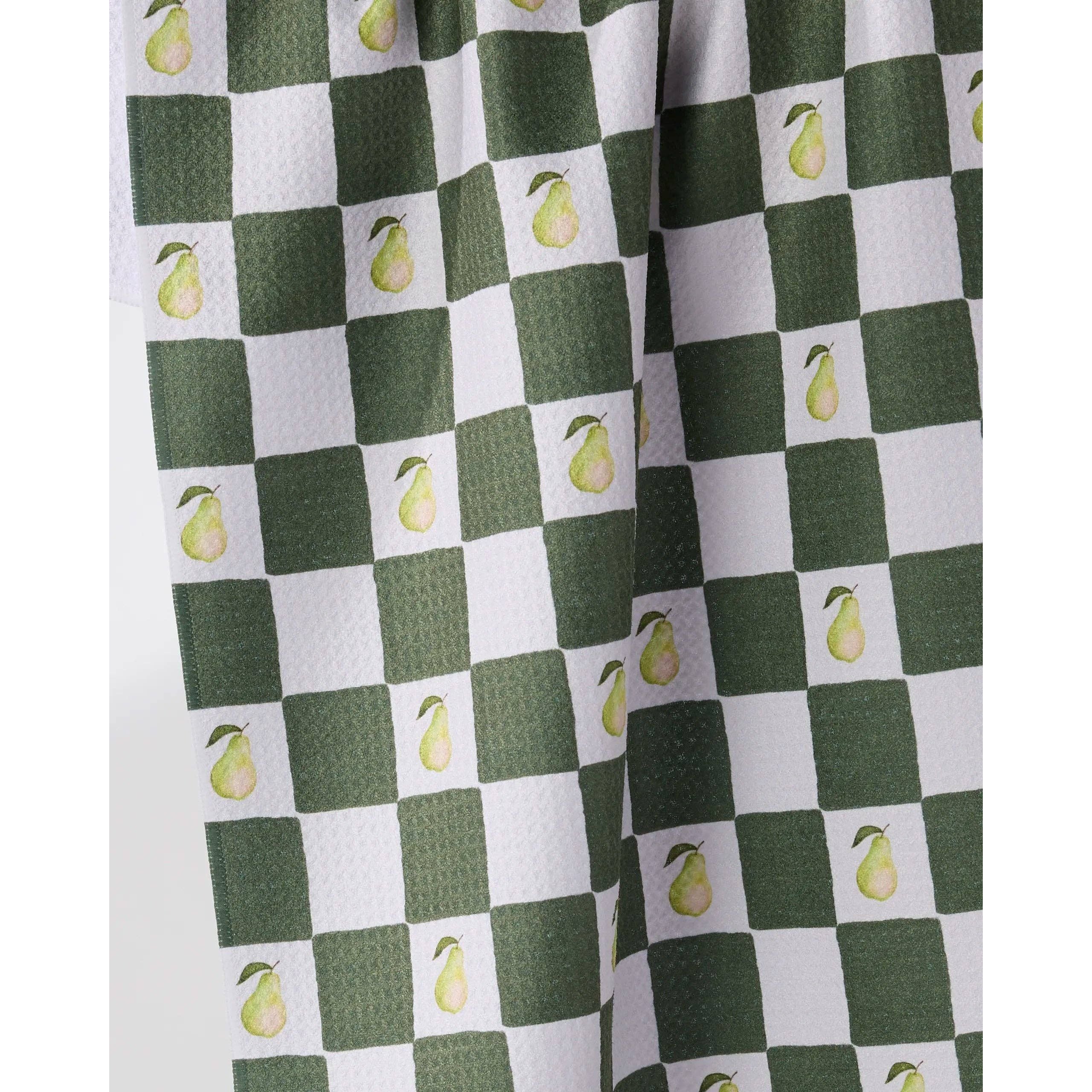 Pear Checker Geometry Tea Towel - Image 2