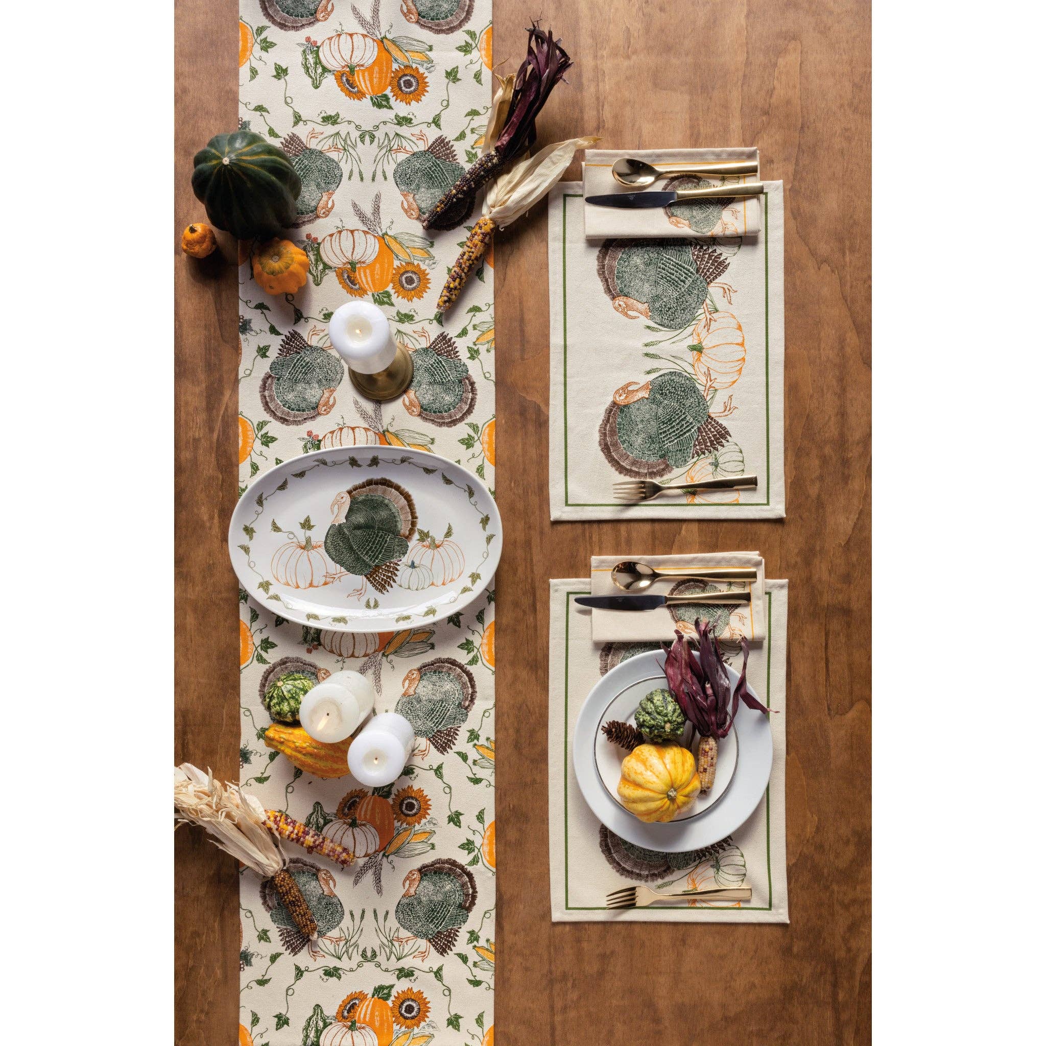 Cornucopia Thanksgiving Printed Table Runner - Image 2