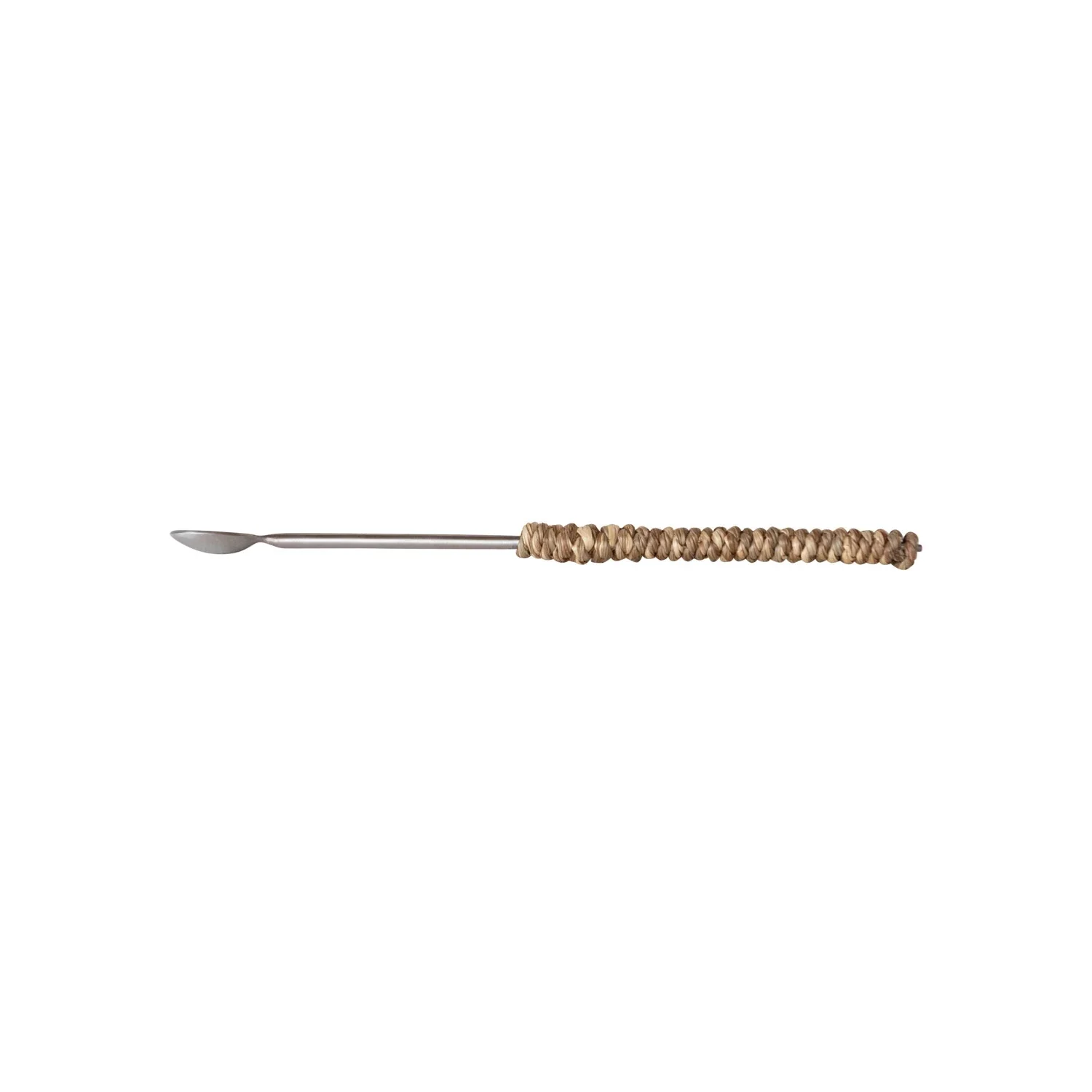 Stainless Steel Cocktail Spoon w/ Seagrass Wrapped Handle - Image 2