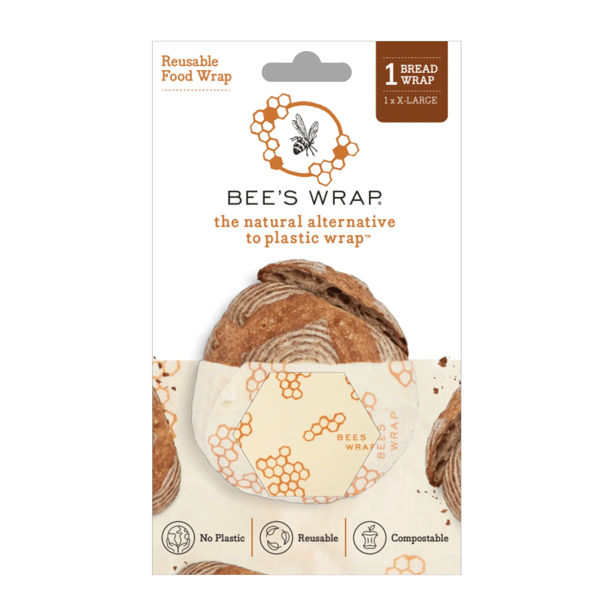 Bee's Wrap Bread Wrap - Honeycomb Pattern - Image 2