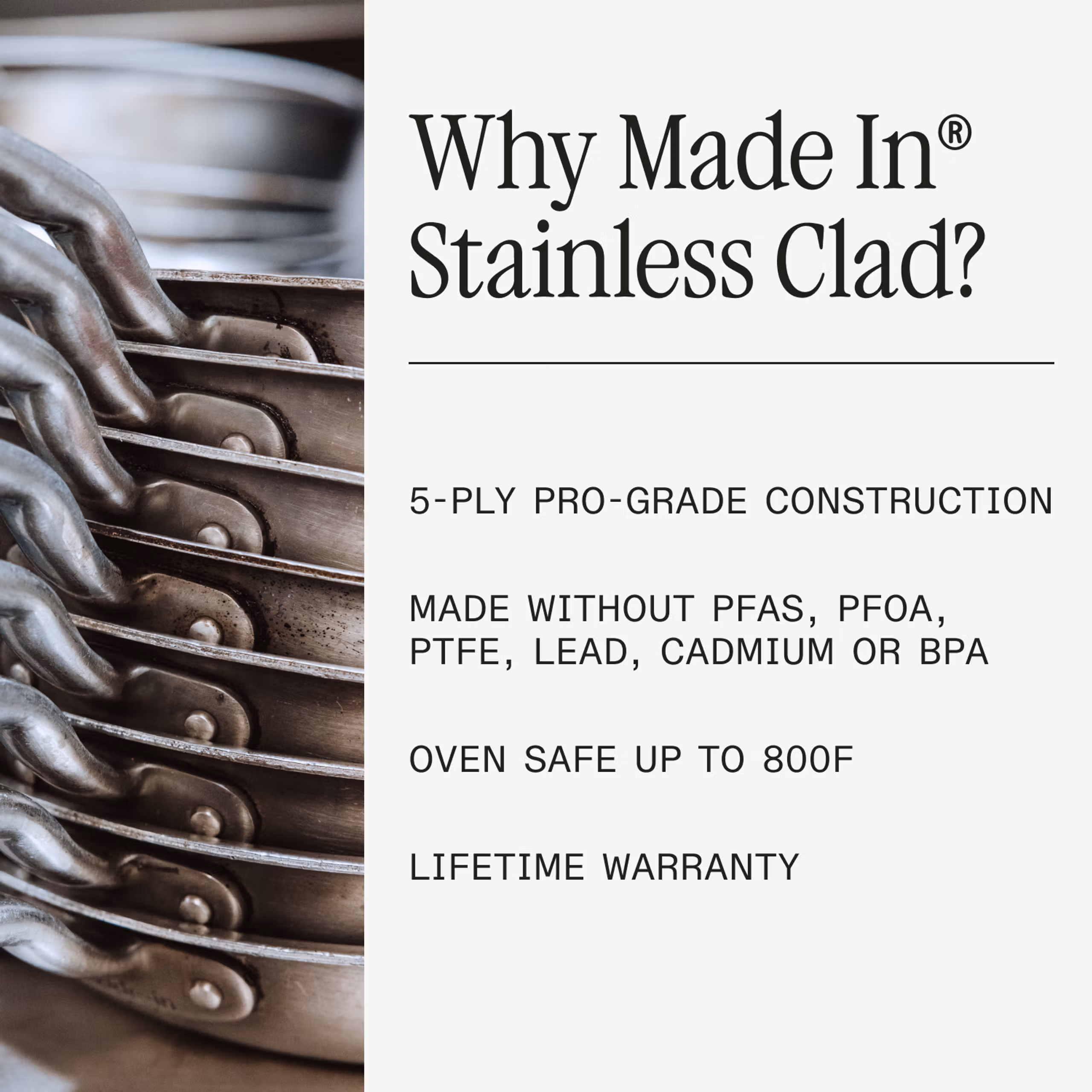 Made In 10-Piece Stainless Clad Cookware Set - Image 10