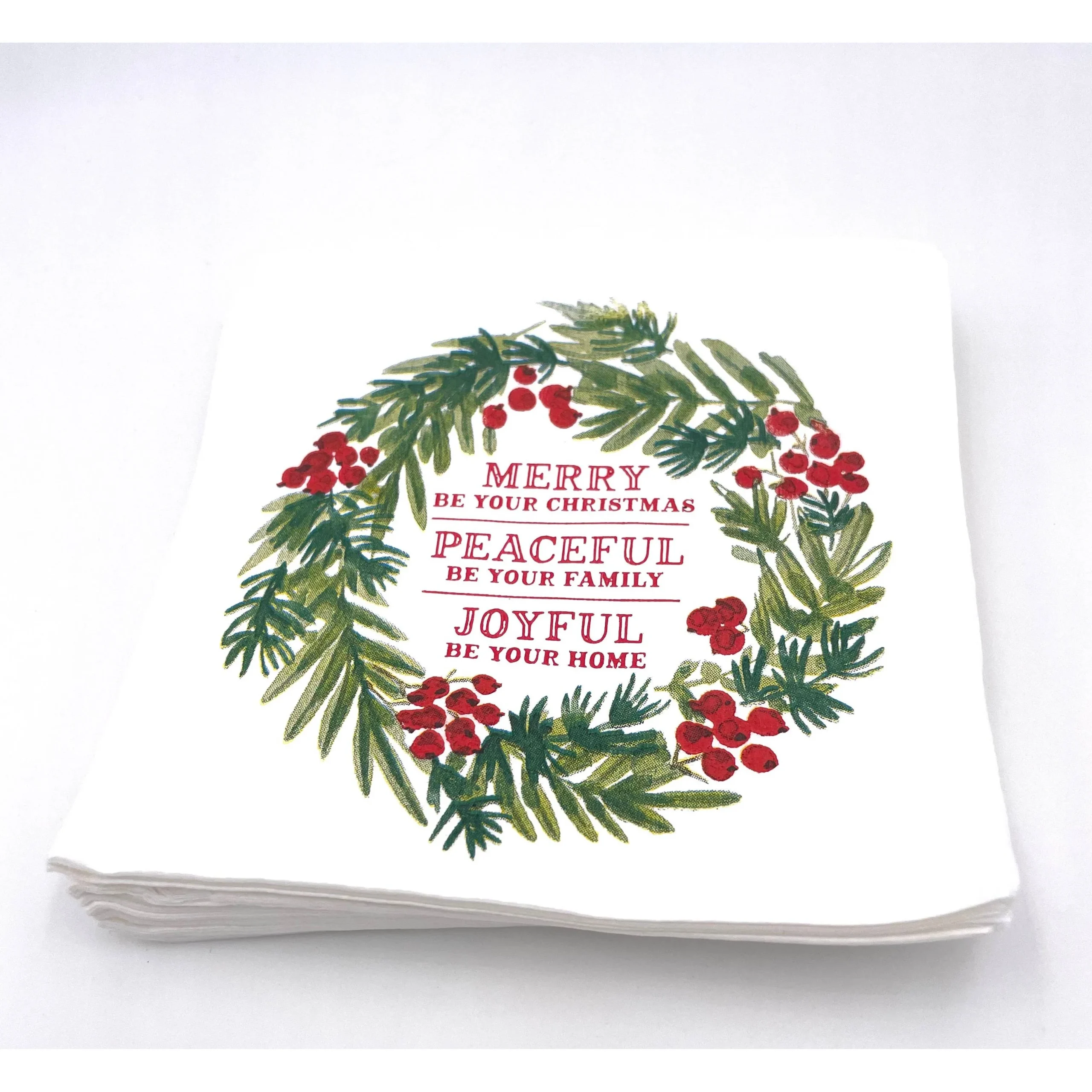Merry Peaceful Joyful Christmas Cocktail Napkins - 20ct - Image 3