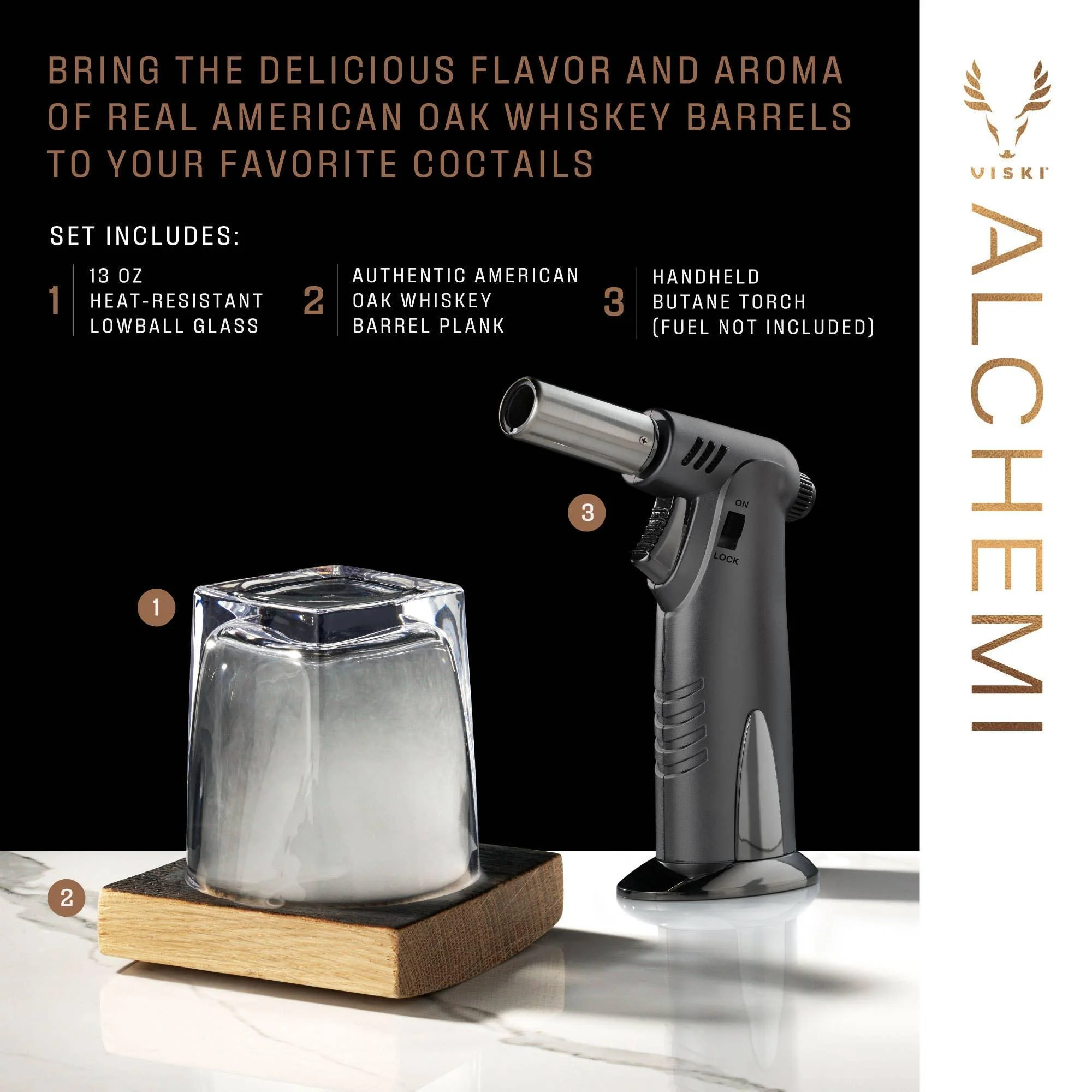 Alchemi™ Oak Barrel Board Smoke Infusion Kit - Set of 3 - Image 4