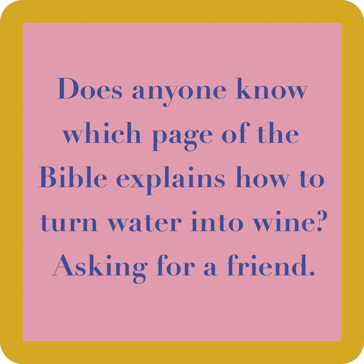 Page of the Bible Coaster | Funny Party Gift | Home Bar Decor