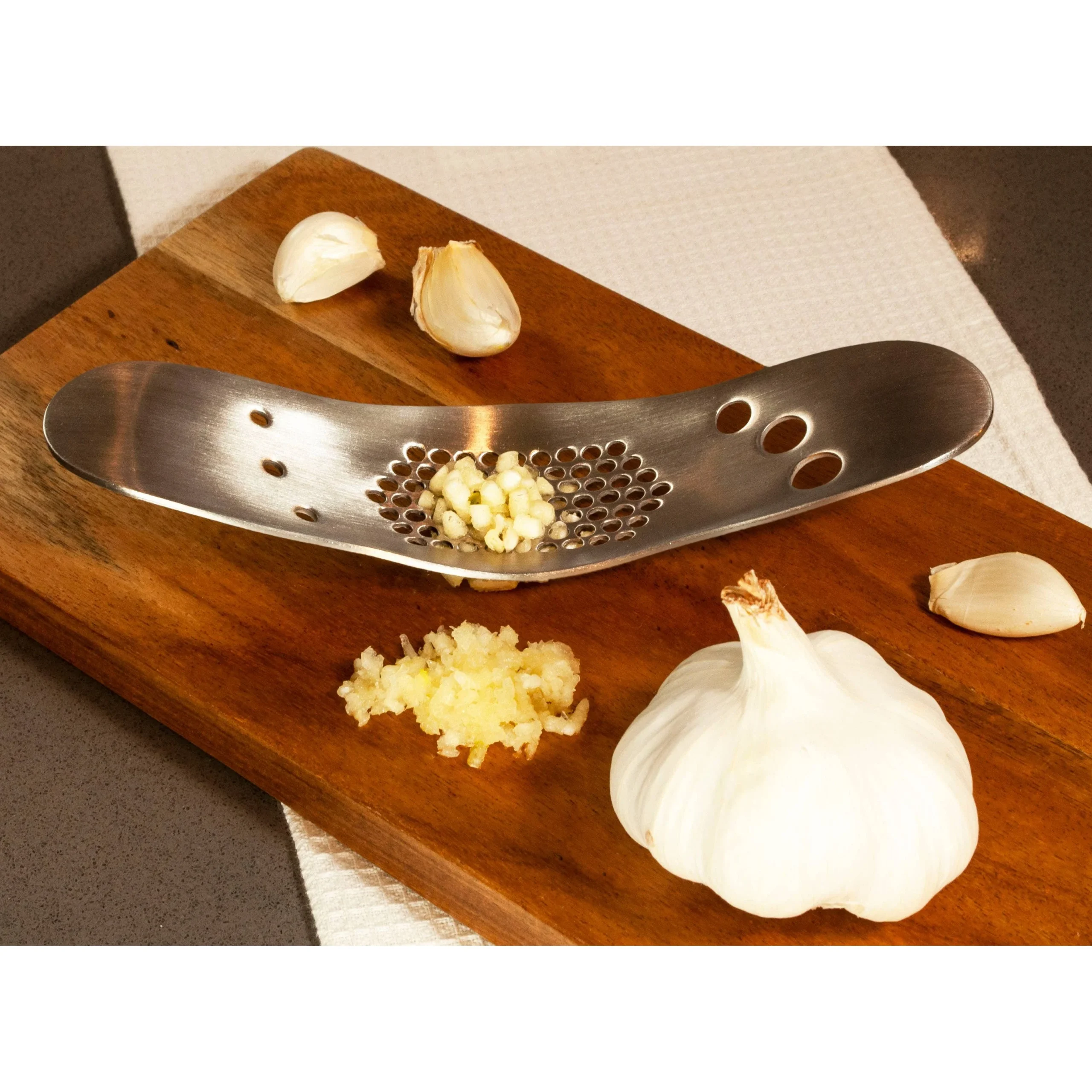 Garlic Rocker Crusher w/Herb Striper Stainless Steel - Image 3