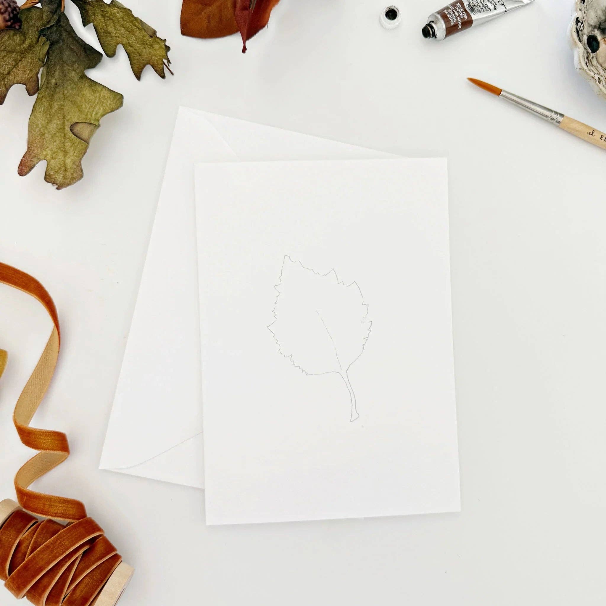 Fall leaves paintable watercolor notecard set - Image 4