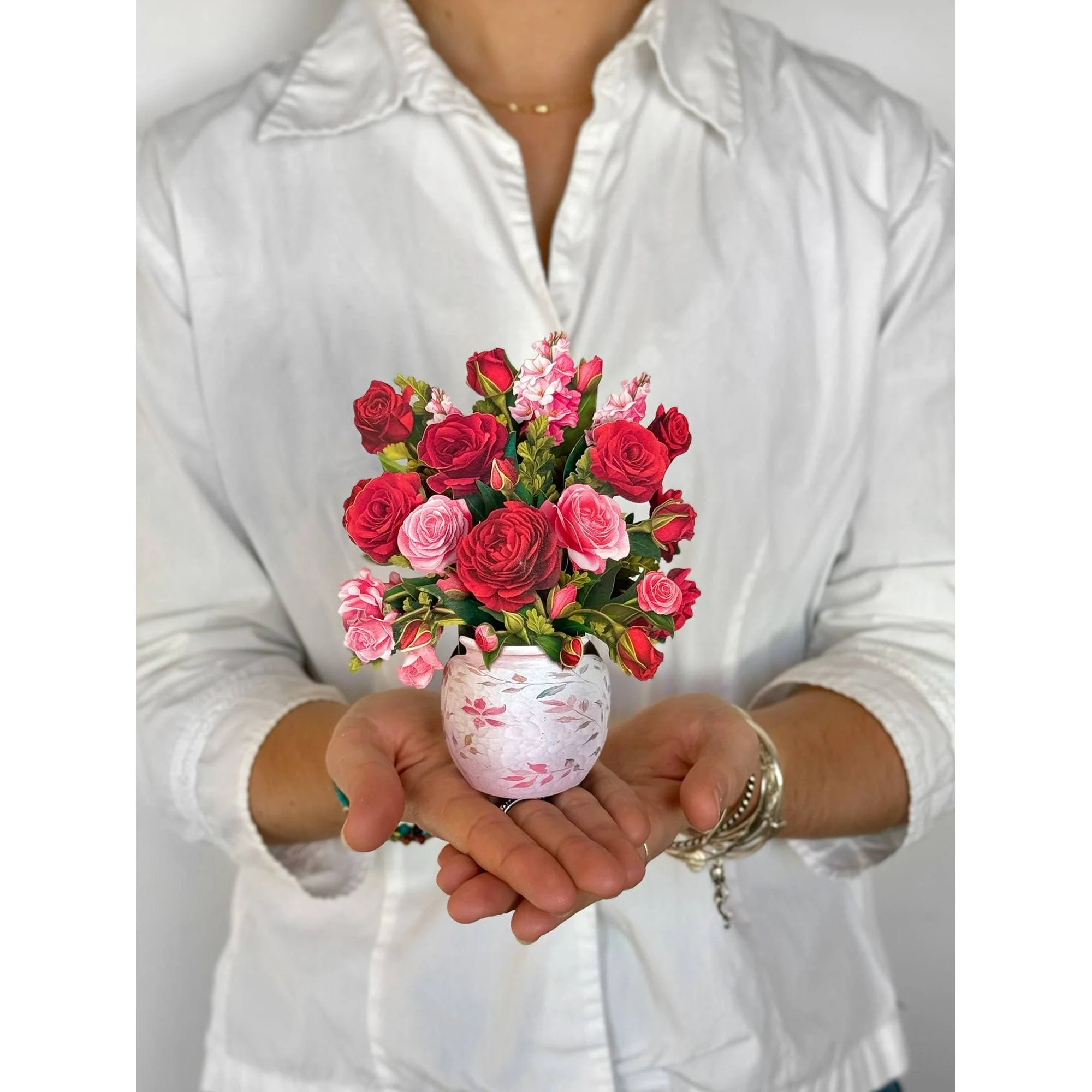 Mini Blooming Roses Pop Up Greeting Cards