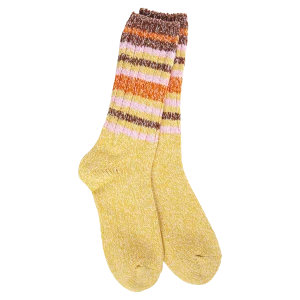 Ragg Crew Socks in Honey Stripe