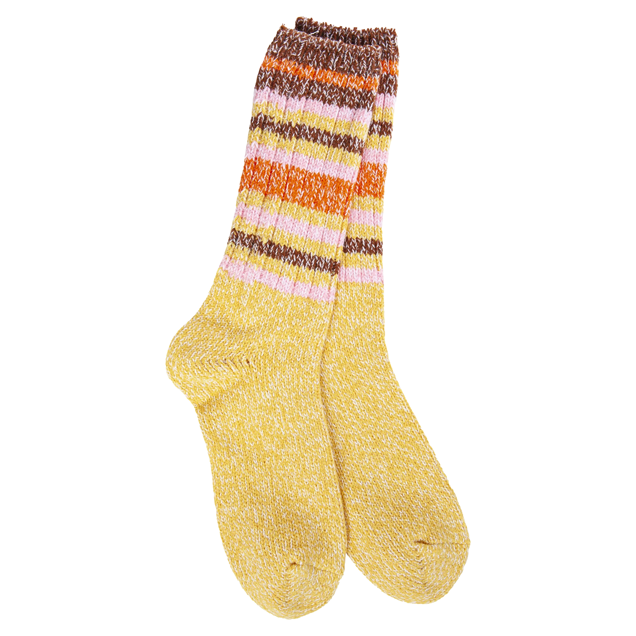 Ragg Crew Socks in Honey Stripe