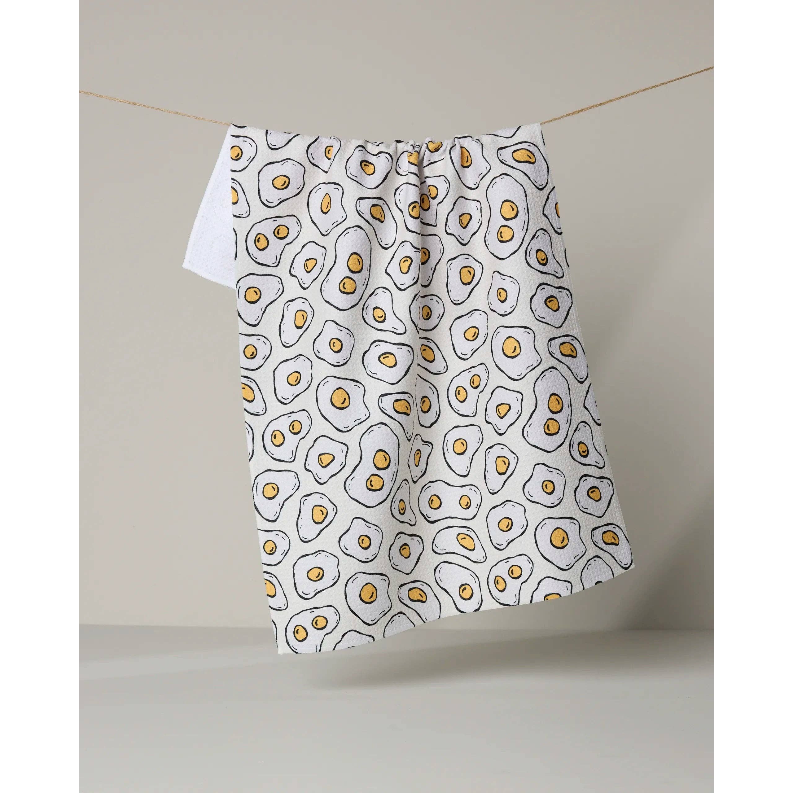 Sunny Side Eggs Geometry Tea Towel