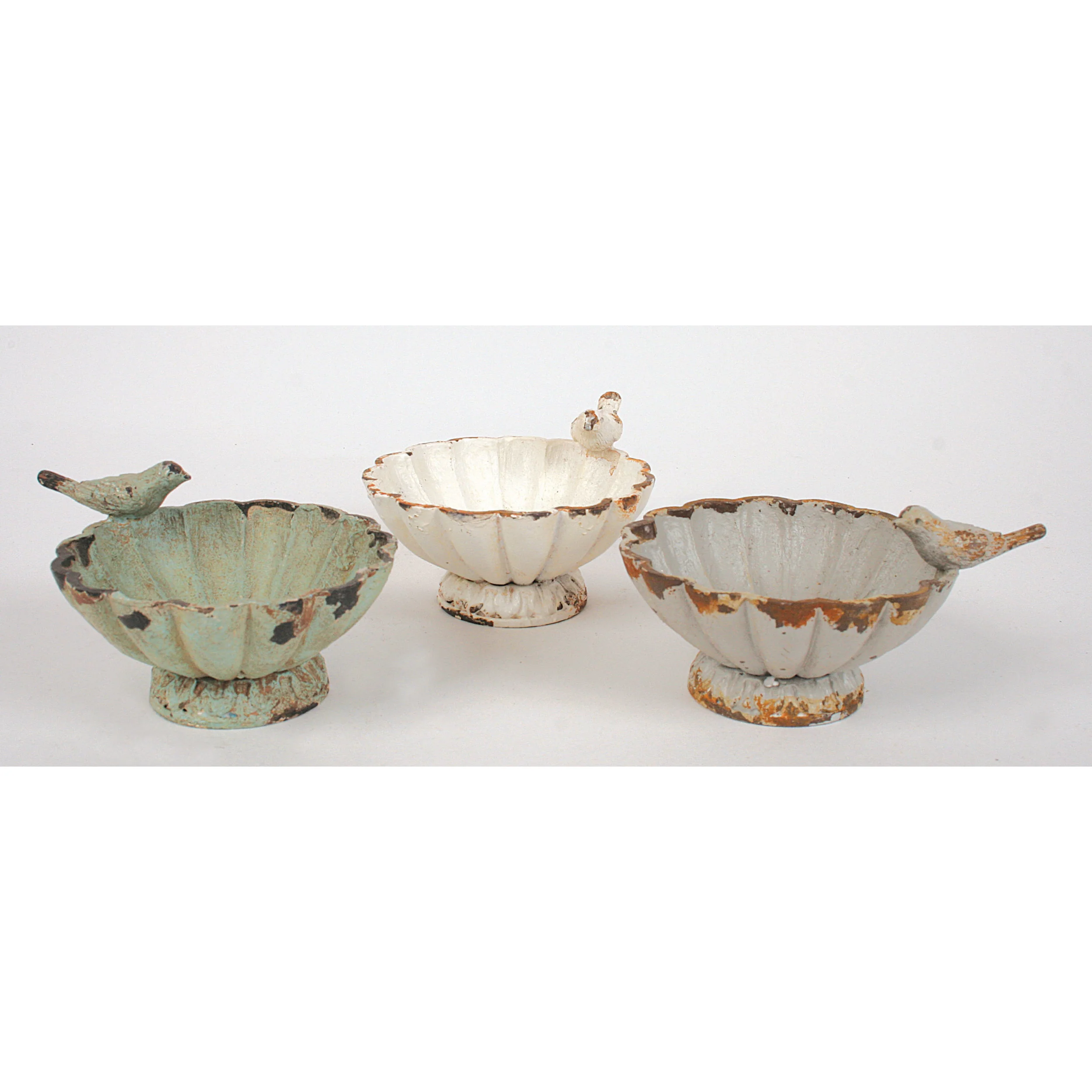 Distressed Pewter Bowl with Bird. 3 Colors - Image 3