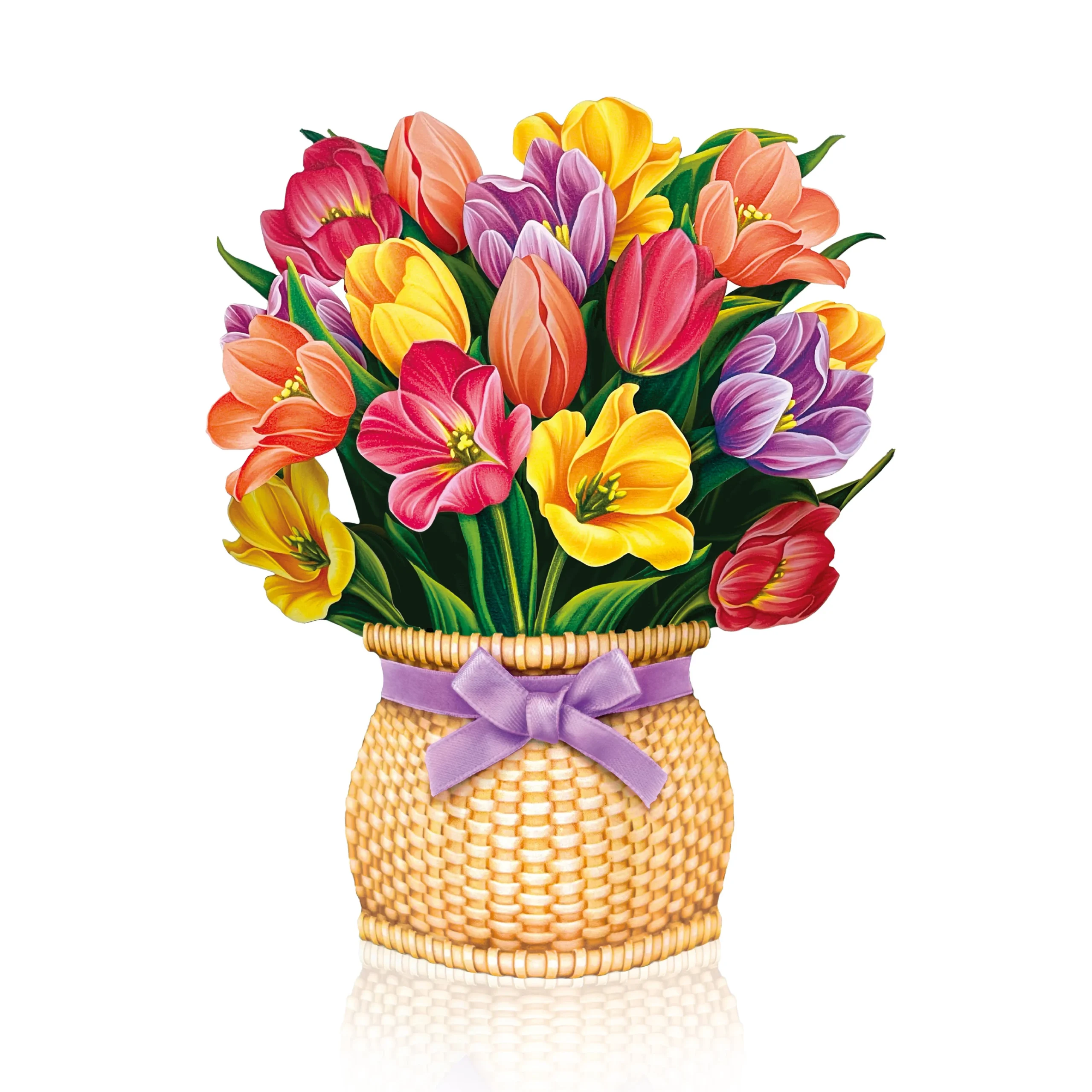 Festive Tulips Mini Pop Up Greeting Card - Image 8