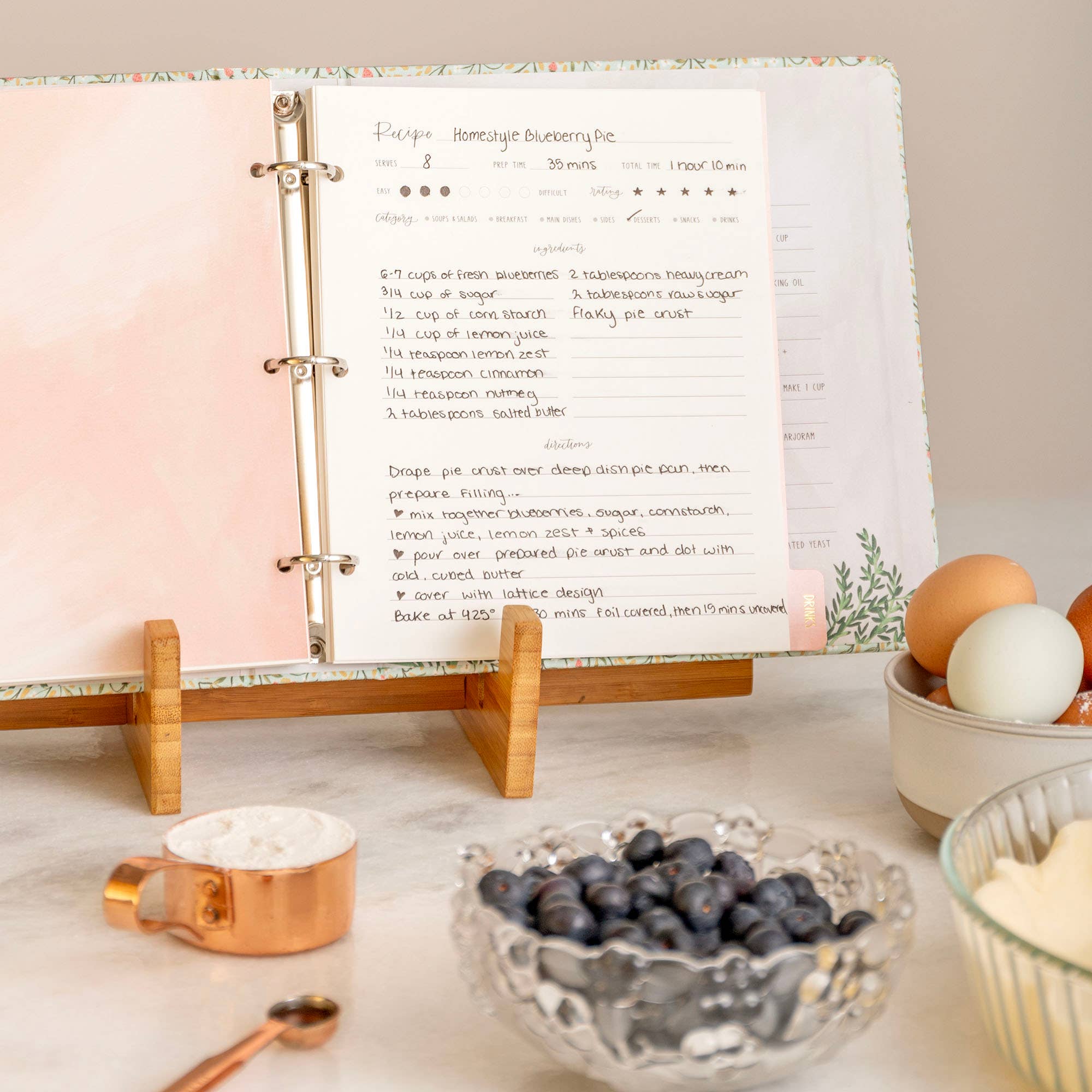 Strawberry Meadow Petite Recipe Binder - Image 6