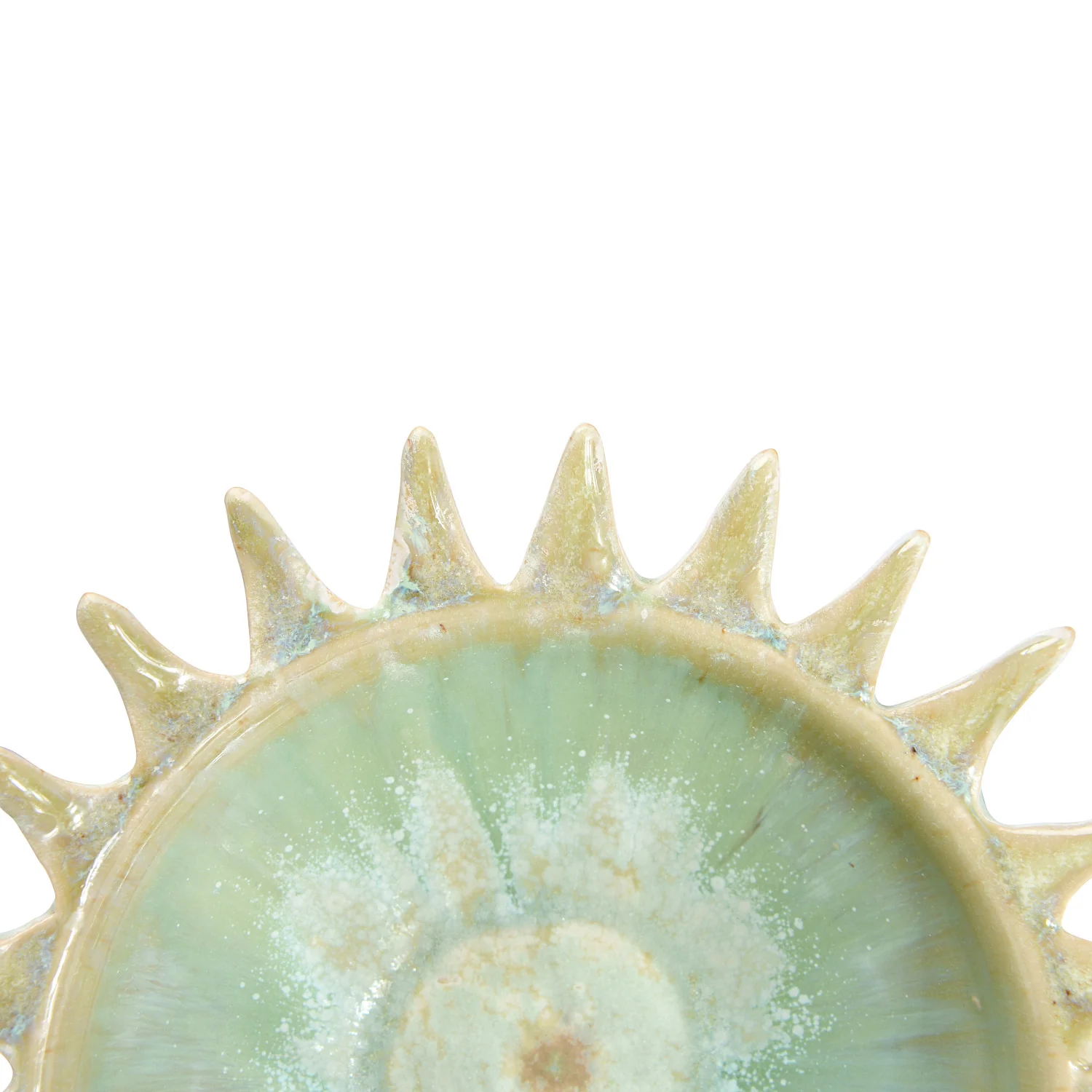 Stoneware Sunburst Shaped Serving Bowl with Glaze - Image 4