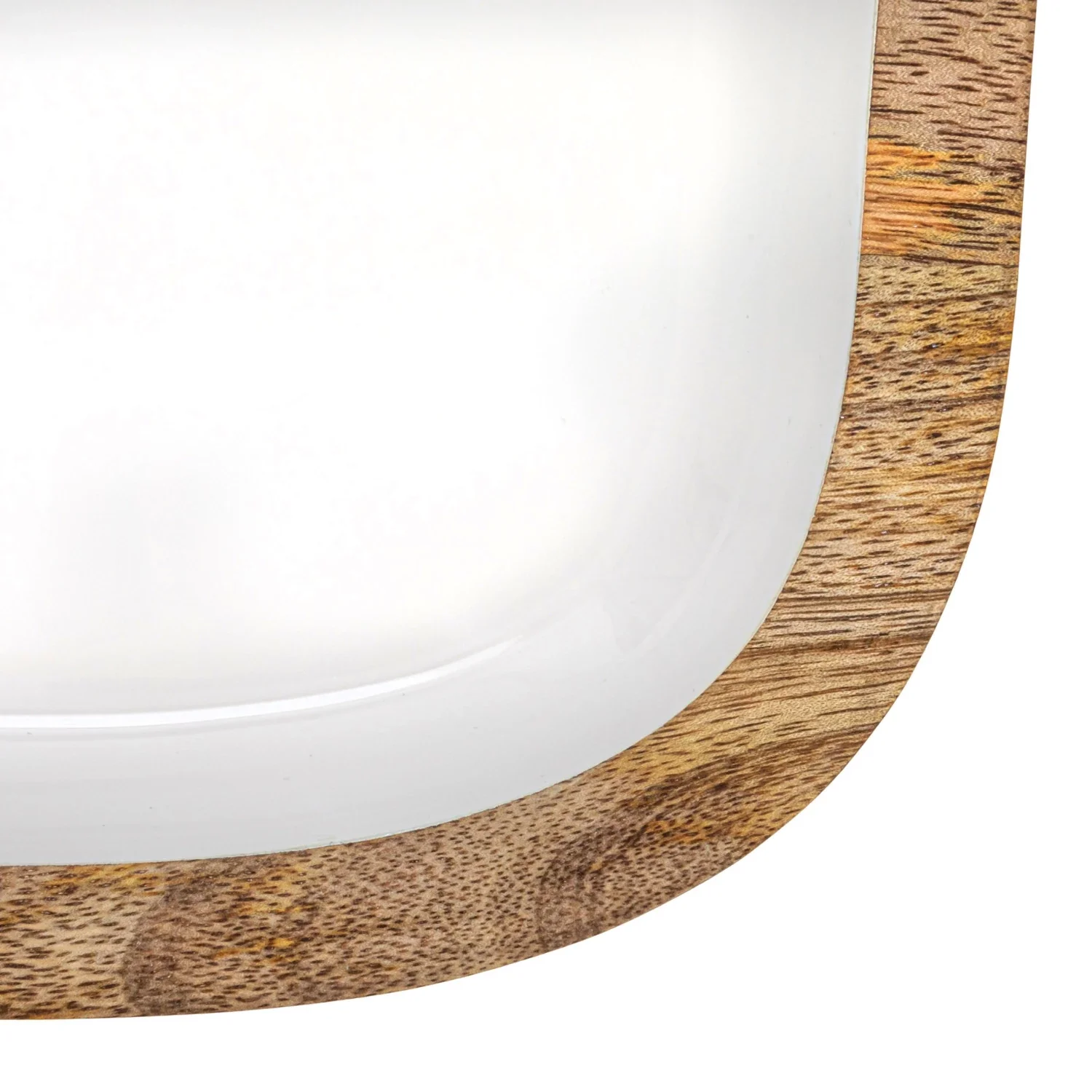 White Enameled Mango Wood Tray - Image 6