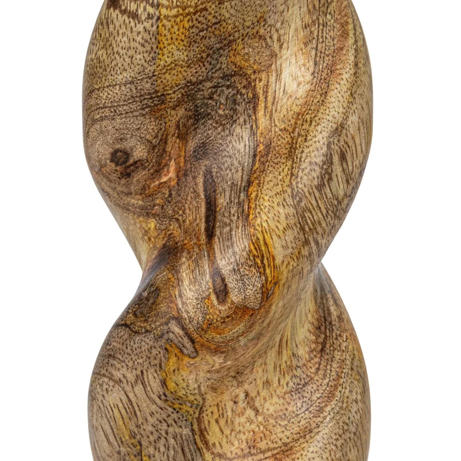 Tall Carved Mango Wood Twisted Taper Holder - Image 2