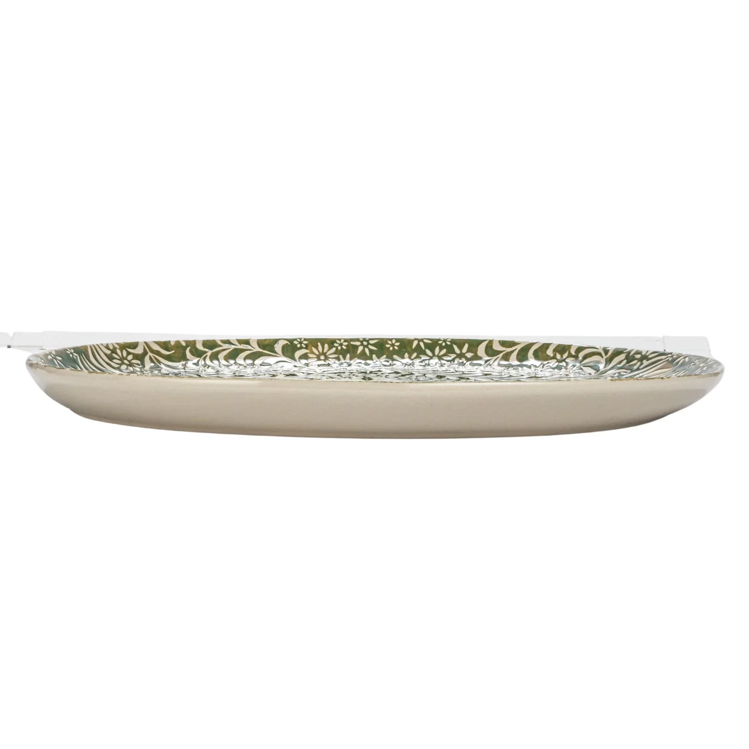 Green Botanics Wax Relief Stoneware Platter - Image 2