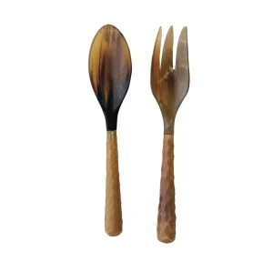 Natural Horn Salad Servers. Set of 2 (Each One Will Vary)