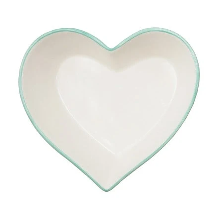 Heart Shaped Stoneware Bowls with Colored Rims - Image 5