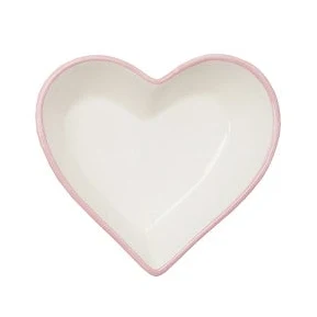 Heart Shaped Stoneware Bowls with Colored Rims - Image 3