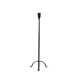 Tall Hand-Forged Cast Iron Footed Taper Holder