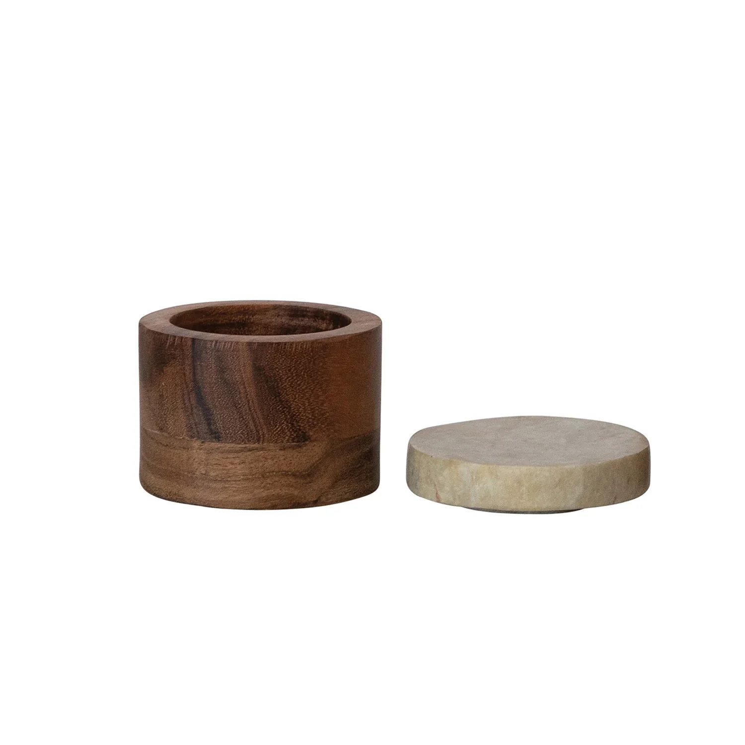 Acacia Wood Container with Marble Lid - Image 2