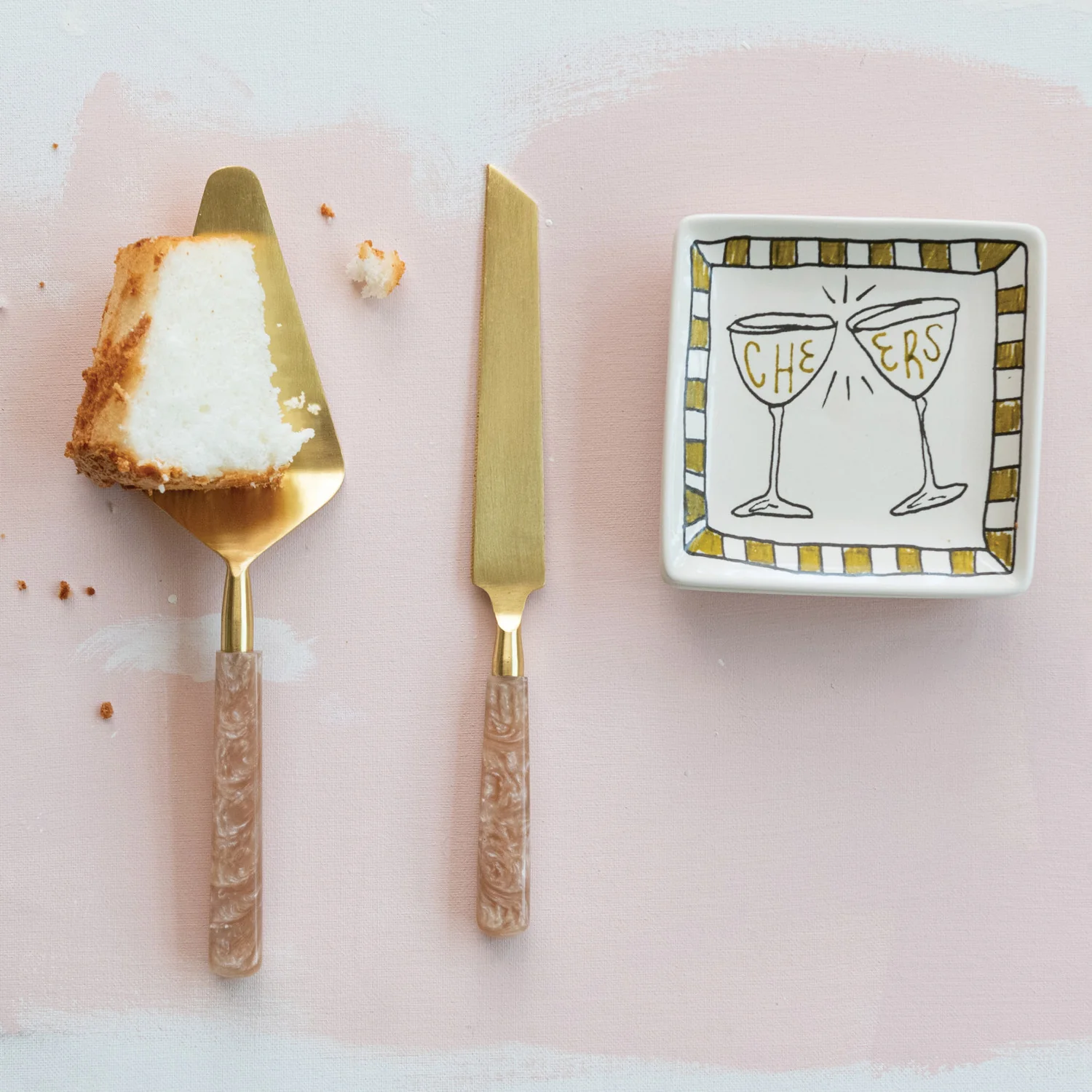Marble Handle Cake Server Set - Image 2